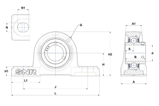 Фланцевый подшипниковый узел SNR UCP206T04