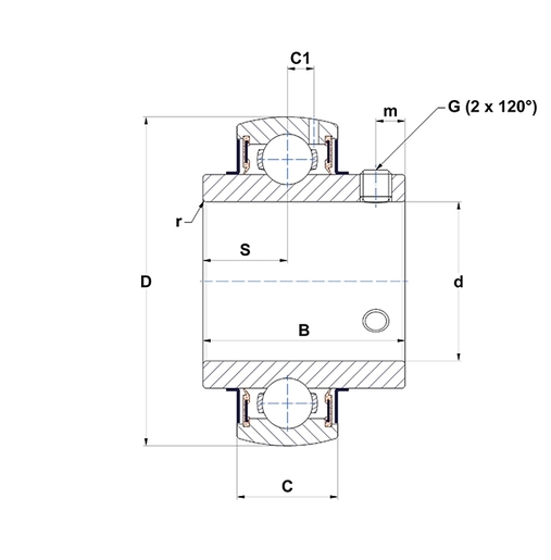 Подшипник для узлов SNR MUC206FD