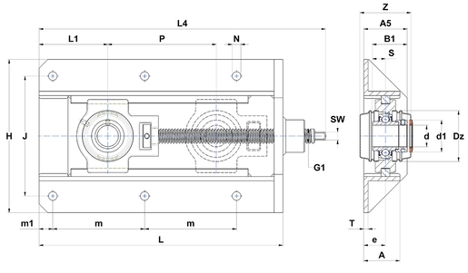Фланцевый подшипниковый узел SNR EXT213T20CCE+WB