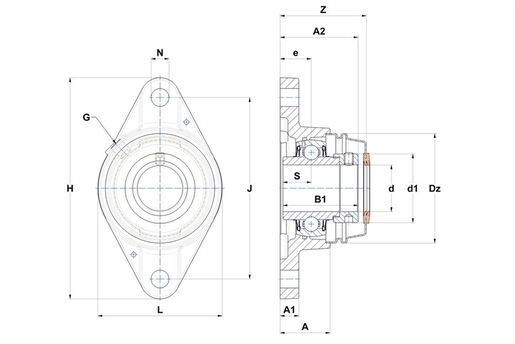 Фланцевый подшипниковый узел SNR EXFLE210L4COE