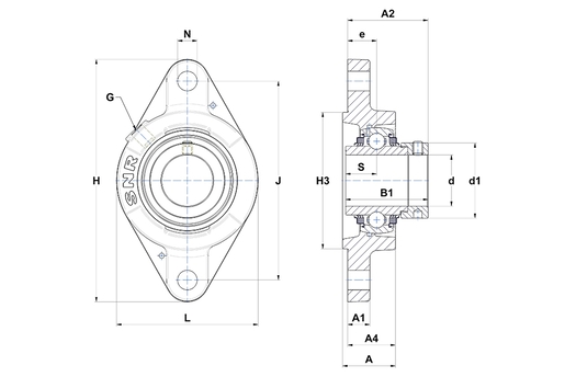Фланцевый подшипниковый узел SNR EXFLZ210L3