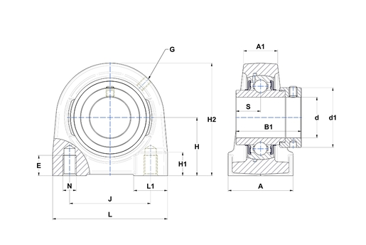 Фланцевый подшипниковый узел SNR EXPG212T04