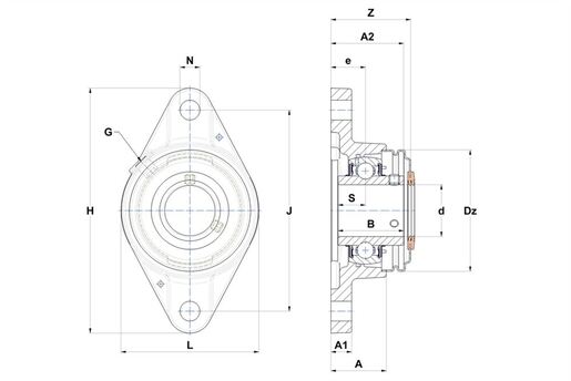 Фланцевый подшипниковый узел SNR UCFLE211-34T04CC