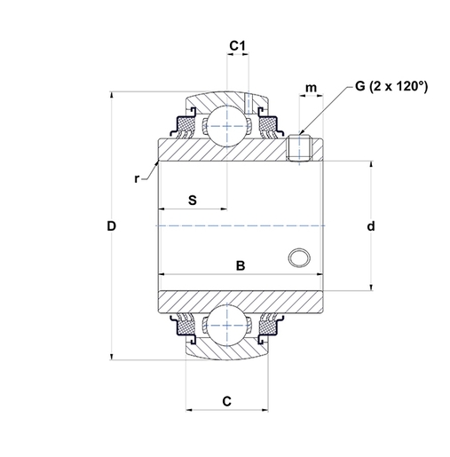 Подшипник для узлов SNR UC322G2L3
