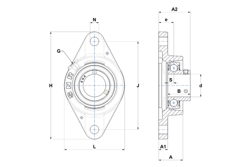 Фланцевый подшипниковый узел SNR USFLE206