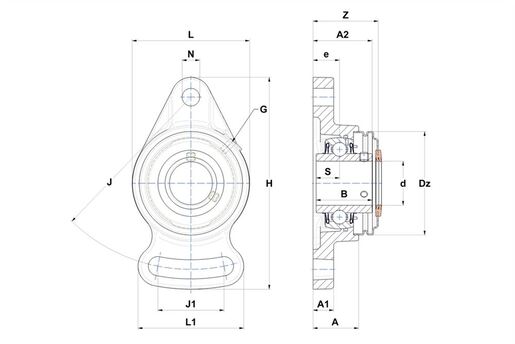 Фланцевый подшипниковый узел SNR UCFA210L4CC