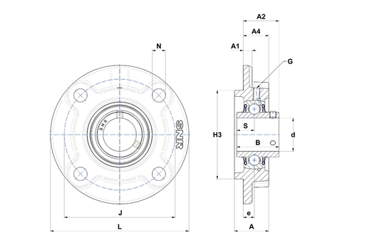 Фланцевый подшипниковый узел SNR UCFC210L4