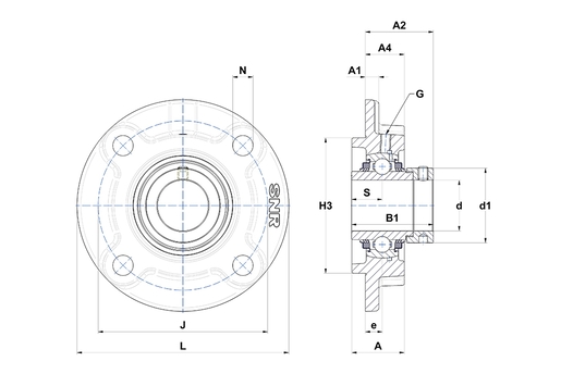 Фланцевый подшипниковый узел SNR EXFC218L3