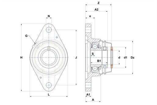 Фланцевый подшипниковый узел SNR ESFLE206CCE