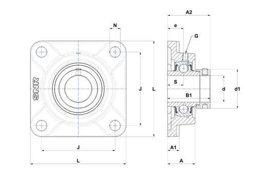 Фланцевый подшипниковый узел SNR EXF320-64T20