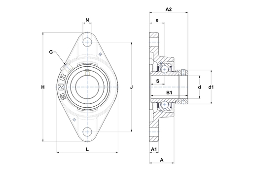 Фланцевый подшипниковый узел SNR EXFLE215T20