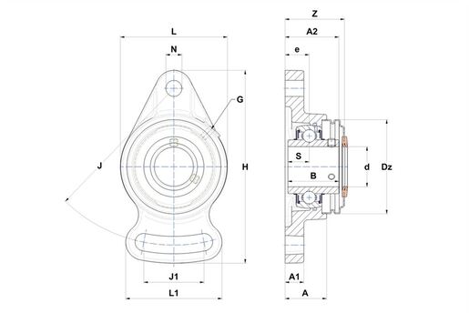 Фланцевый подшипниковый узел SNR UCFA212T20CC