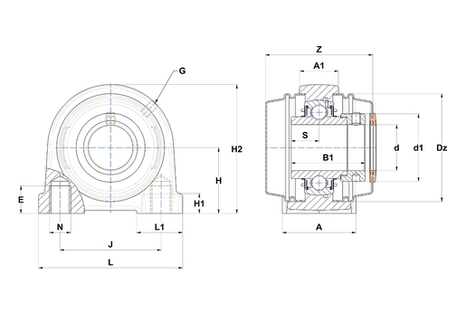 Фланцевый подшипниковый узел SNR EXPA212T20CCE