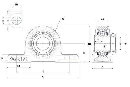 Фланцевый подшипниковый узел SNR EXP320L3