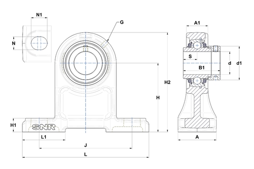 Фланцевый подшипниковый узел SNR EXPH210L3