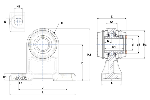 Фланцевый подшипниковый узел SNR EXPH210CCE
