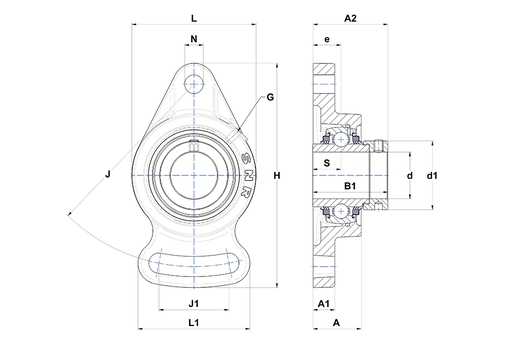 Фланцевый подшипниковый узел SNR EXFA212L3